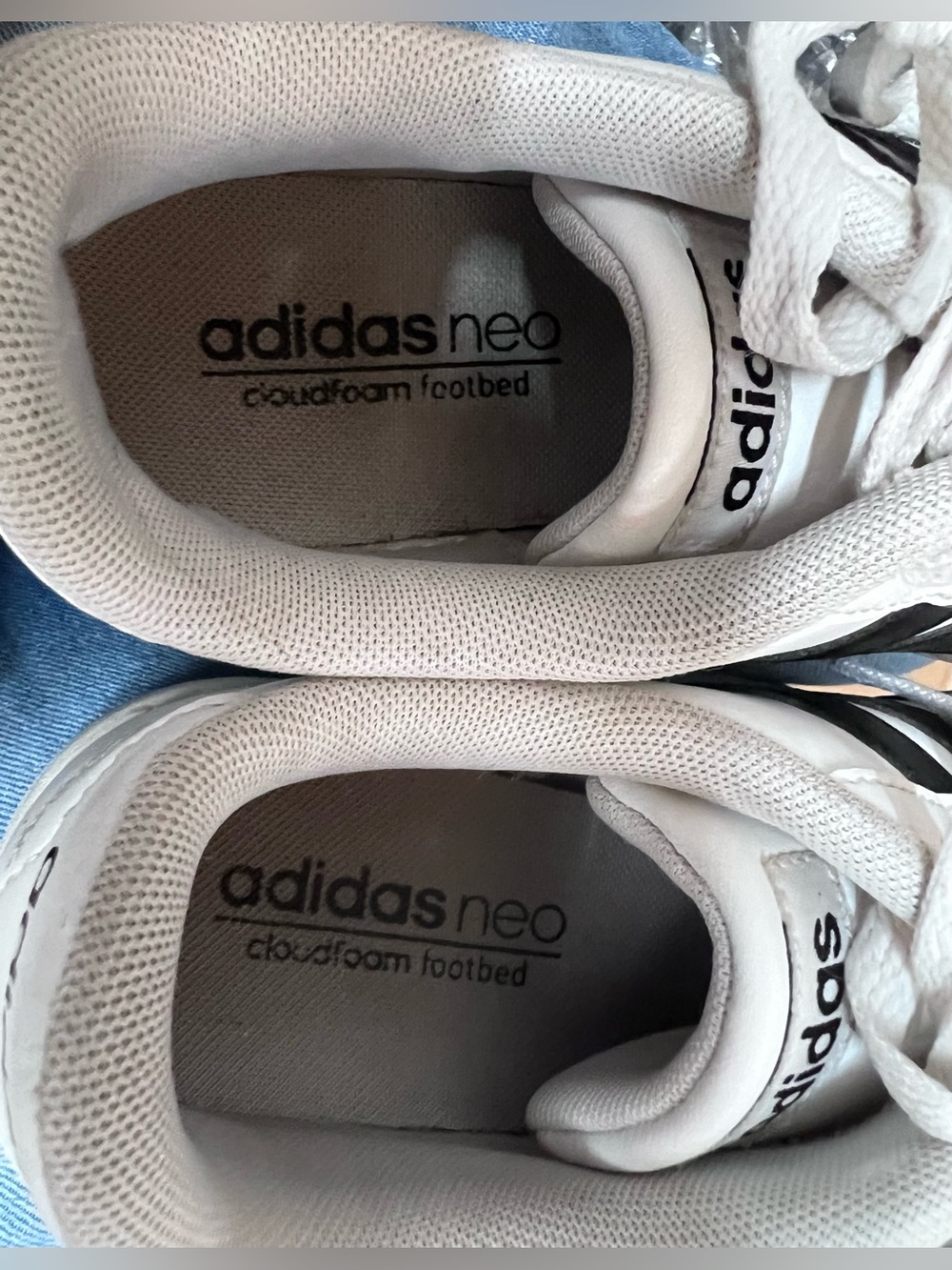 8 adidas court shoe neo insole comfort classic sneaker kicks black stripes - Picture 9 of 10